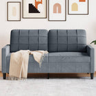 Two-seater sofa 140 cm velvet dark grey