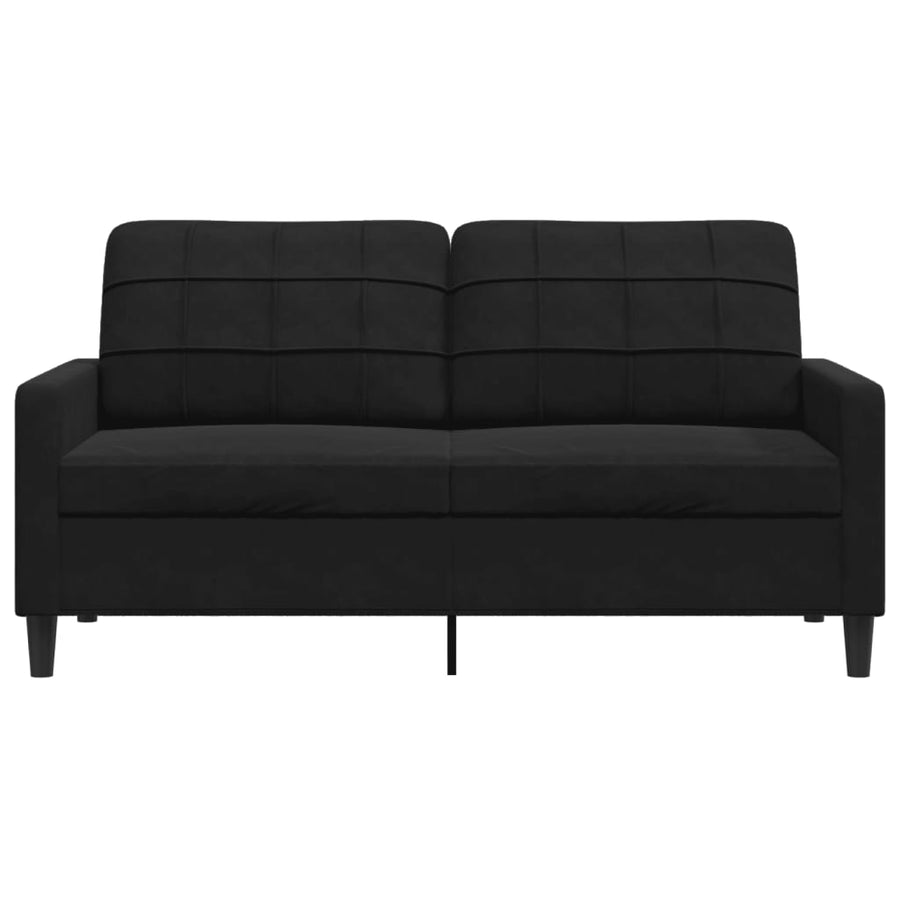 Tweezitsbank 140 cm fluweel zwart