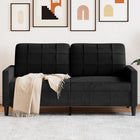 Two-seater sofa 140 cm velvet black