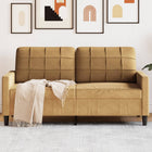 Two-seater sofa 140 cm fabric brown
