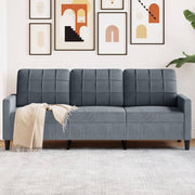 Driezitsbank 197x77x80 cm fluweel donkergrijs