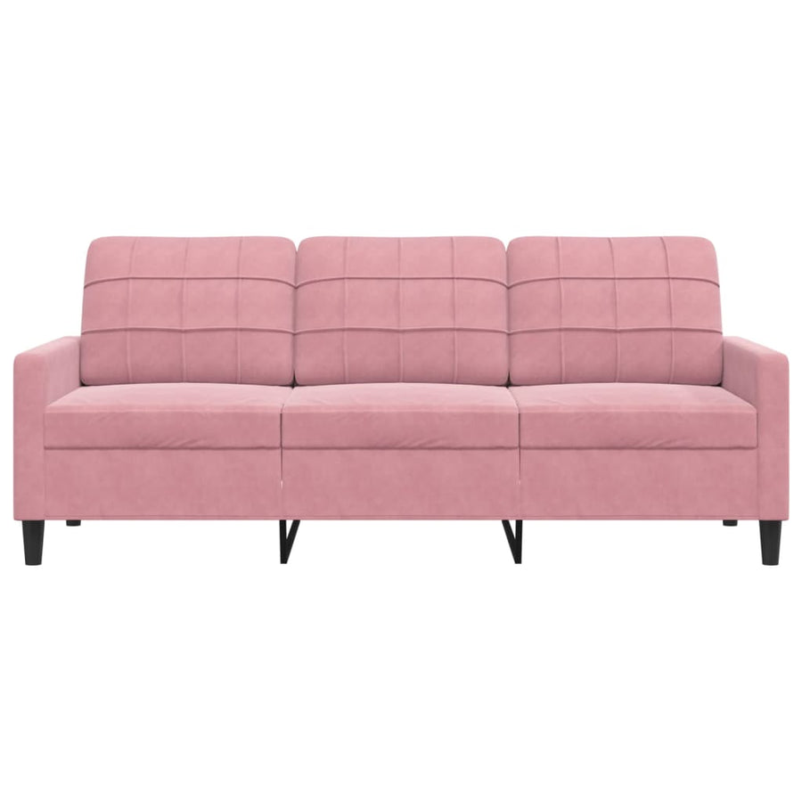 Driezitsbank 180 cm fluweel roze