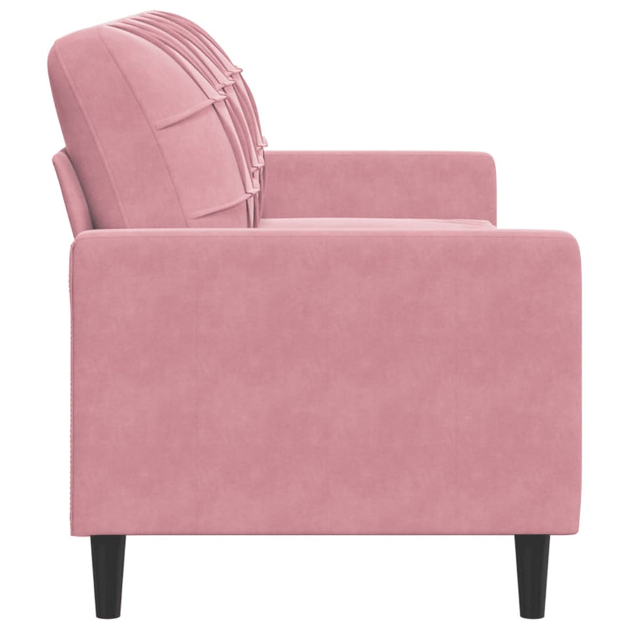 Driezitsbank 180 cm fluweel roze