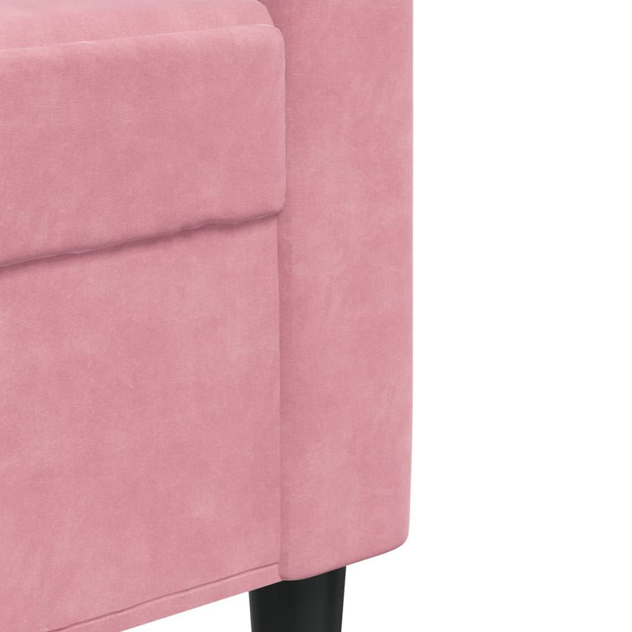 Driezitsbank 180 cm fluweel roze