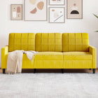 Driezitsbank 180 cm geel fluweel