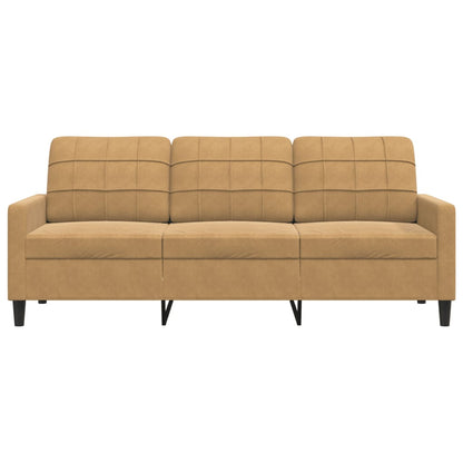 Driezitsbank 180 cm fluweel bruin