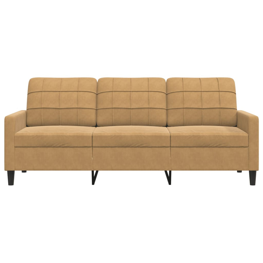 Driezitsbank 180 cm fluweel bruin