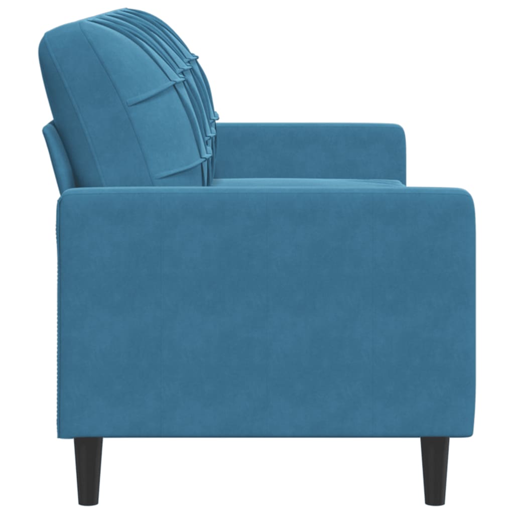 Driezitsbank 180 cm fluweel blauw