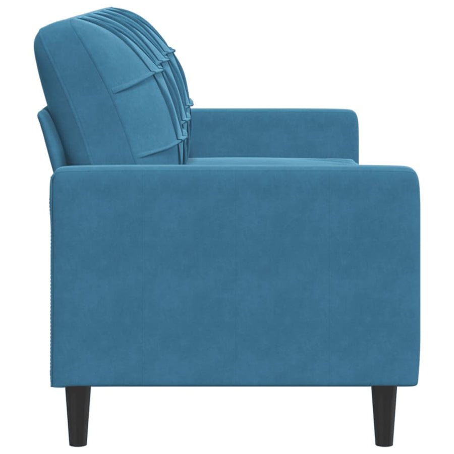 Driezitsbank 180 cm fluweel blauw