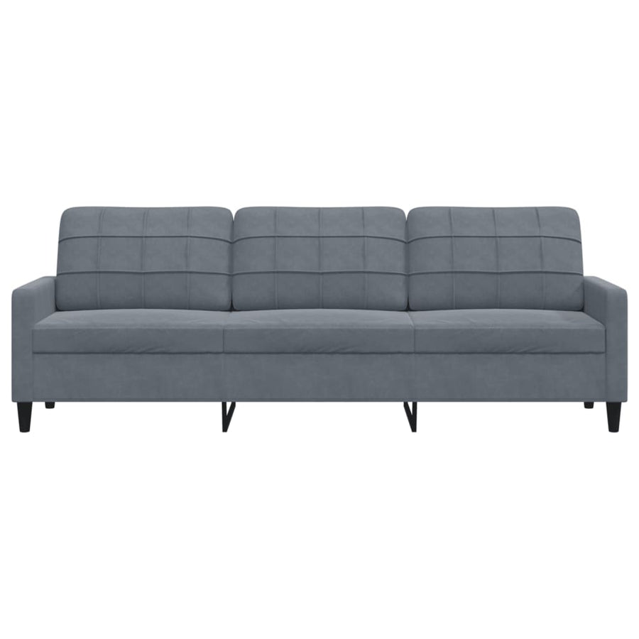 Driezitsbank 210 cm fluweel donkergrijs