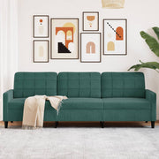 Three-seater sofa 210 cm velvet dark green