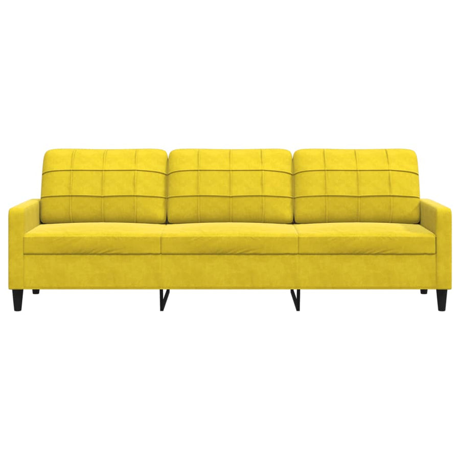 Driezitsbank 210 cm fluweel geel