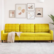 Three-seater sofa 210 cm velvet yellow