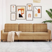 Three-seater sofa 210 cm velvet brown