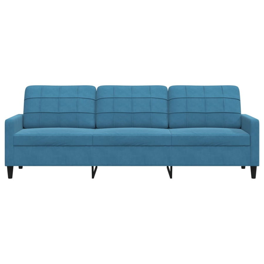 Driezitsbank 210 cm fluweel blauw