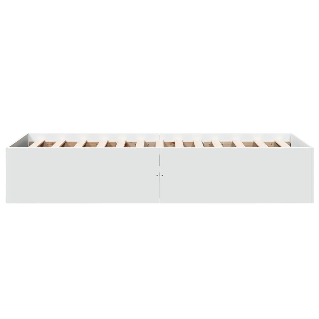 Bedframe bewerkt hout wit 75x190 cm