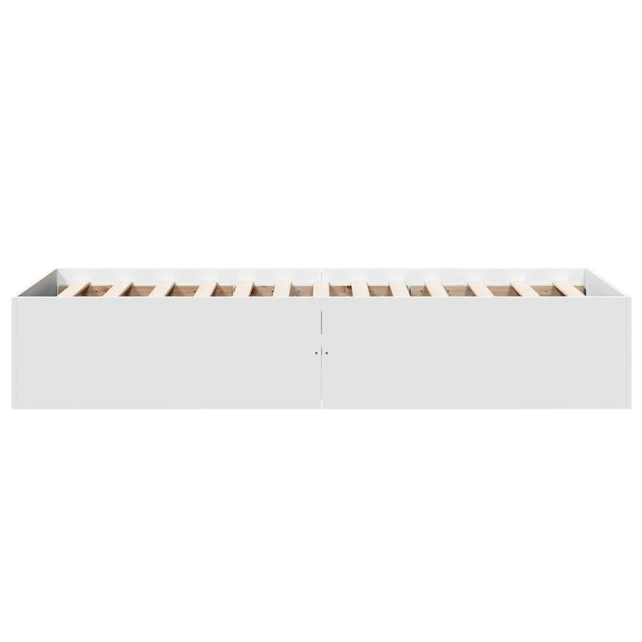 Bedframe bewerkt hout wit 75x190 cm