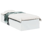 Bedframe 75x190 cm bewerkt hout wit