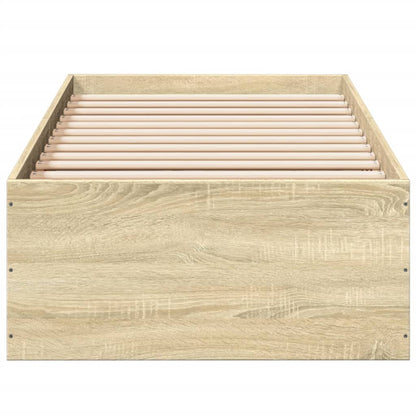 Bedframe bewerkt hout sonoma eikenkleurig 75x190 cm