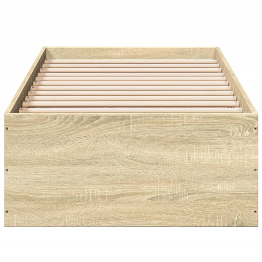 Bedframe bewerkt hout sonoma eikenkleurig 75x190 cm