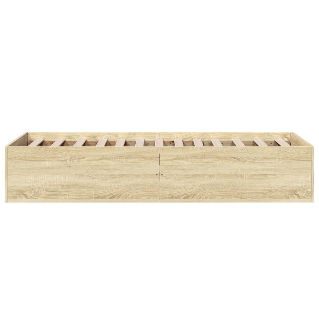 Bedframe bewerkt hout sonoma eikenkleurig 75x190 cm