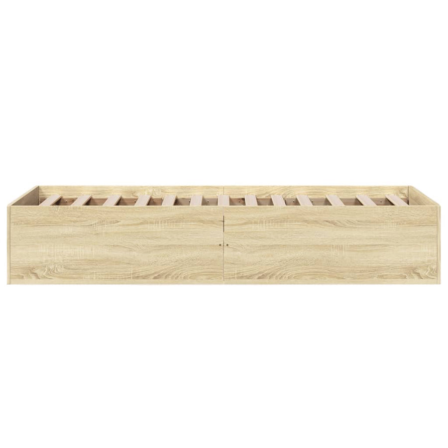 Bedframe bewerkt hout sonoma eikenkleurig 75x190 cm