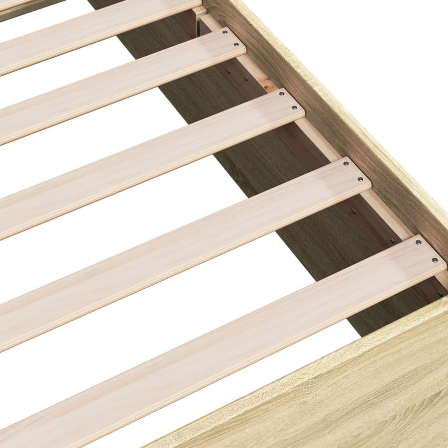 Bedframe bewerkt hout sonoma eikenkleurig 75x190 cm
