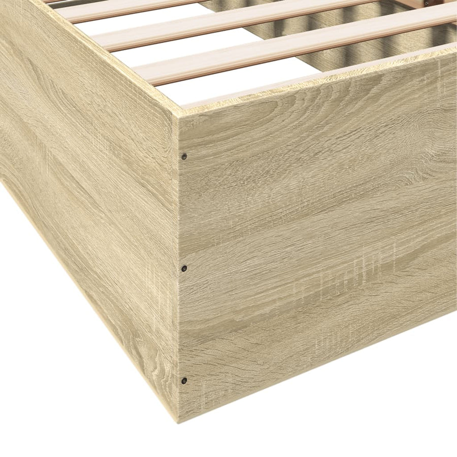 Bedframe bewerkt hout sonoma eikenkleurig 75x190 cm