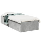 Concrete Grey Carved Wood Bed Frame 75x190 cm