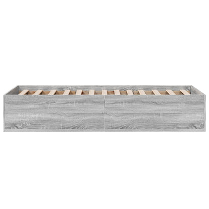 Bedframe bewerkt hout grijs sonoma eikenkleurig 75x190 cm