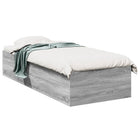 Bed frame engineered wood grey Sonoma oak 75x190 cm