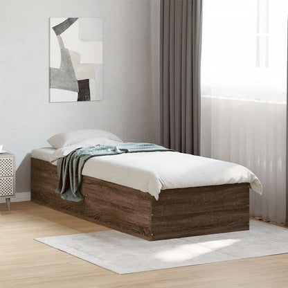 Bedframe bewerkt hout bruin eikenkleur 75x190 cm