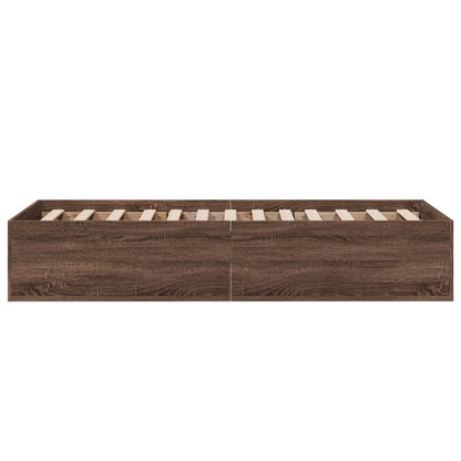Bedframe bewerkt hout bruin eikenkleur 75x190 cm