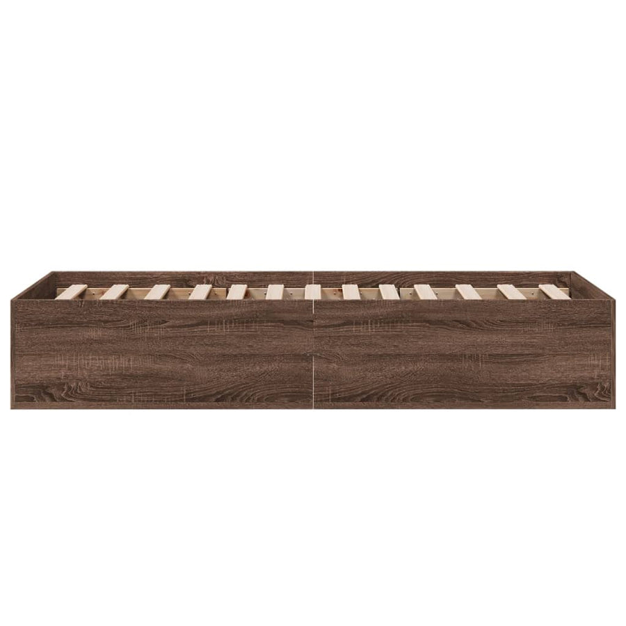 Bedframe bewerkt hout bruin eikenkleur 75x190 cm