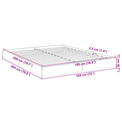 Bedframe bewerkt hout wit 180x200 cm