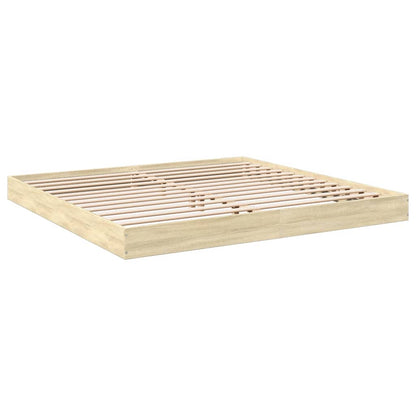 Bedframe bewerkt hout sonoma eikenkleurig 180x200 cm
