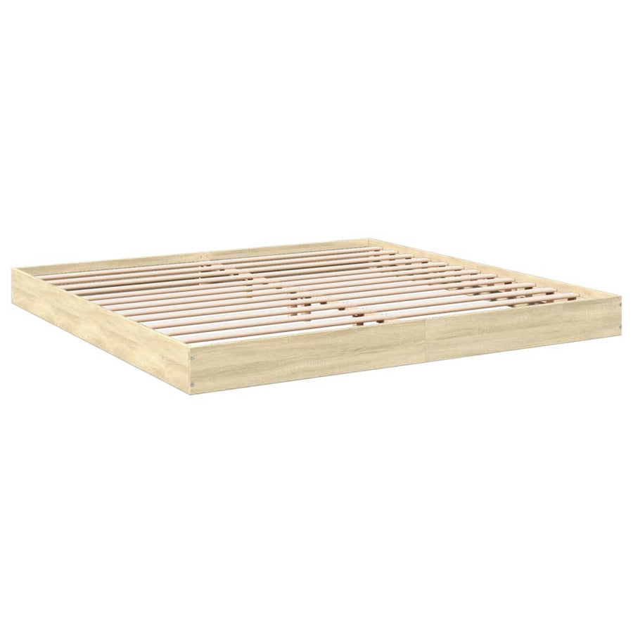 Bedframe bewerkt hout sonoma eikenkleurig 180x200 cm