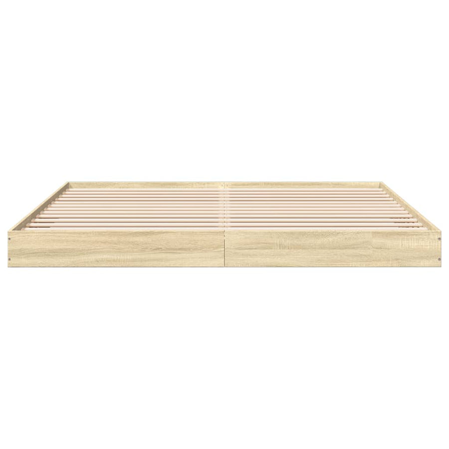 Bedframe bewerkt hout sonoma eikenkleurig 180x200 cm