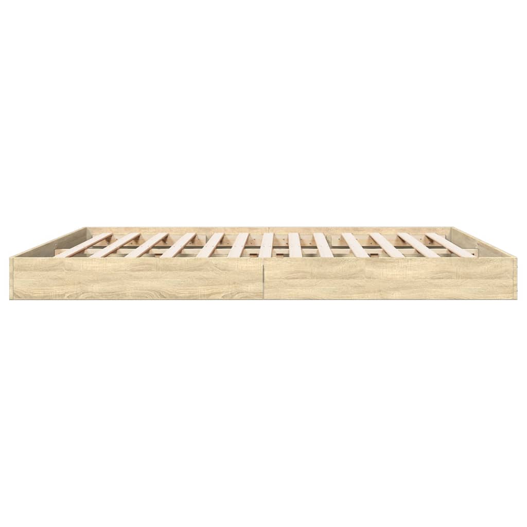 Bedframe bewerkt hout sonoma eikenkleurig 180x200 cm