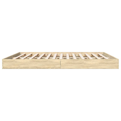 Bedframe bewerkt hout sonoma eikenkleurig 180x200 cm
