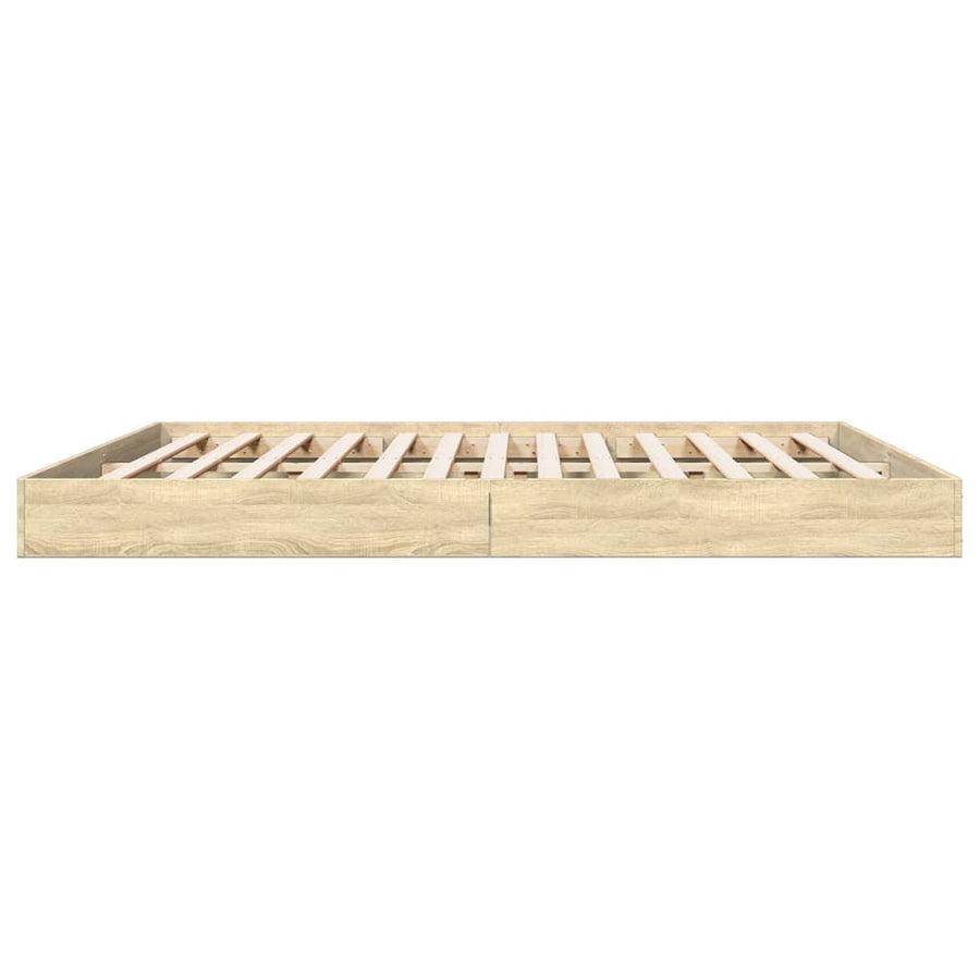 Bedframe bewerkt hout sonoma eikenkleurig 180x200 cm