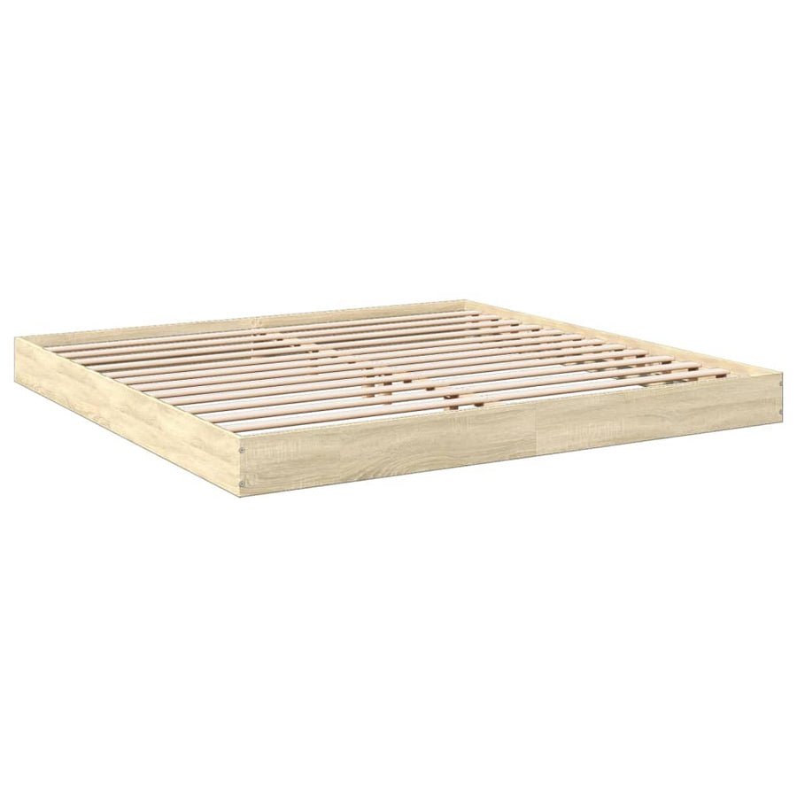Bedframe bewerkt hout sonoma eikenkleurig 180x200 cm
