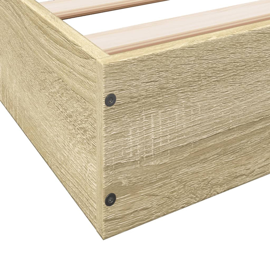Bedframe bewerkt hout sonoma eikenkleurig 180x200 cm