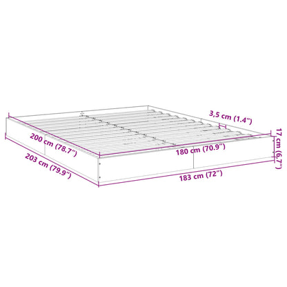 Bedframe bewerkt hout sonoma eikenkleurig 180x200 cm