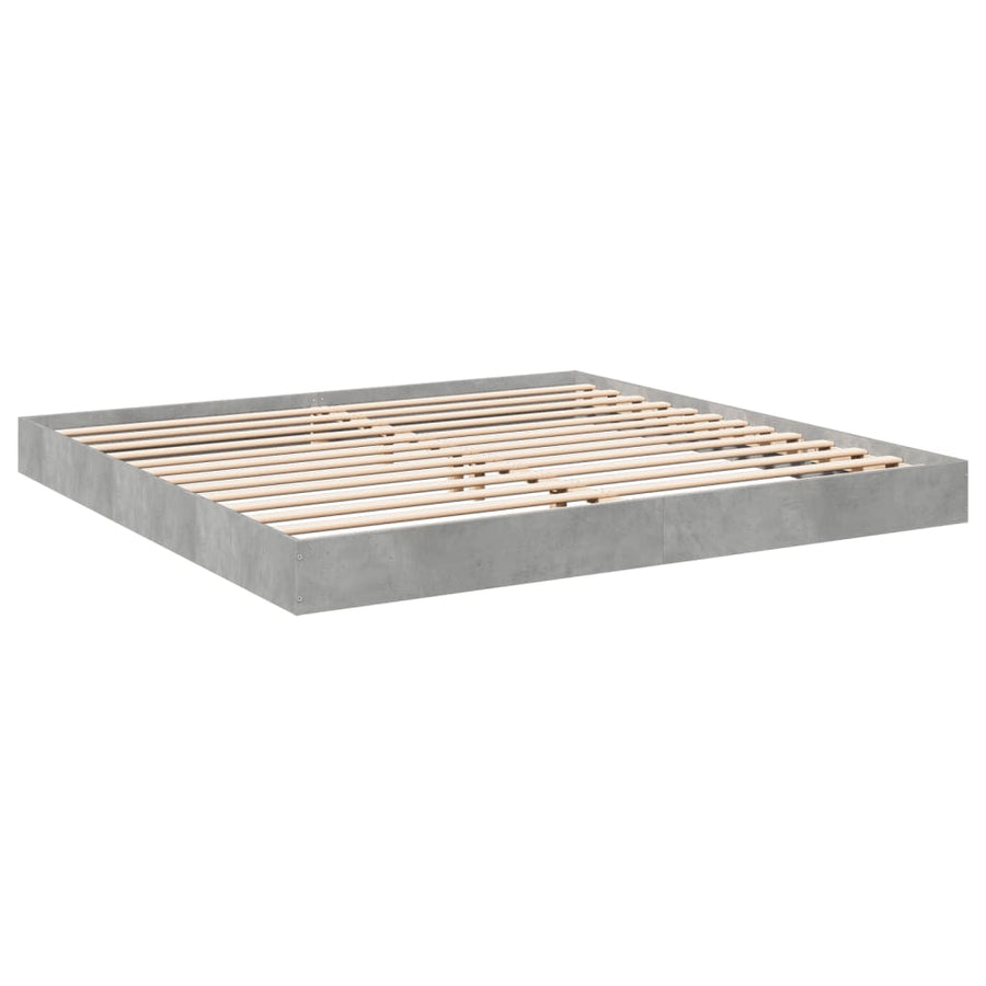 Bedframe bewerkt hout betongrijs 180x200 cm