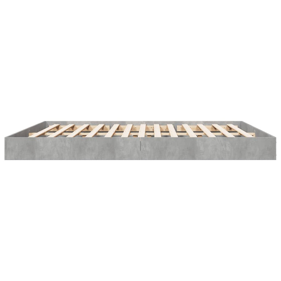 Bedframe bewerkt hout betongrijs 180x200 cm