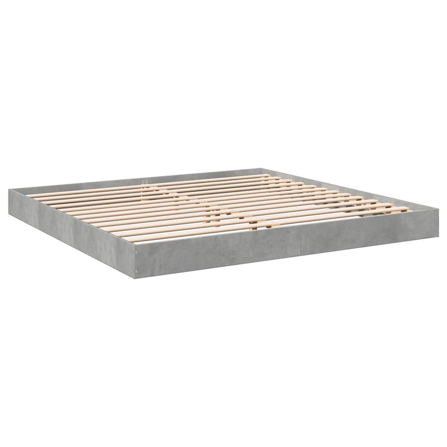 Bedframe bewerkt hout betongrijs 180x200 cm