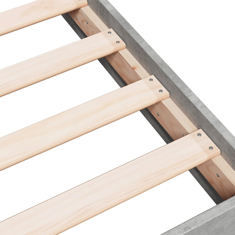 Bedframe bewerkt hout betongrijs 180x200 cm