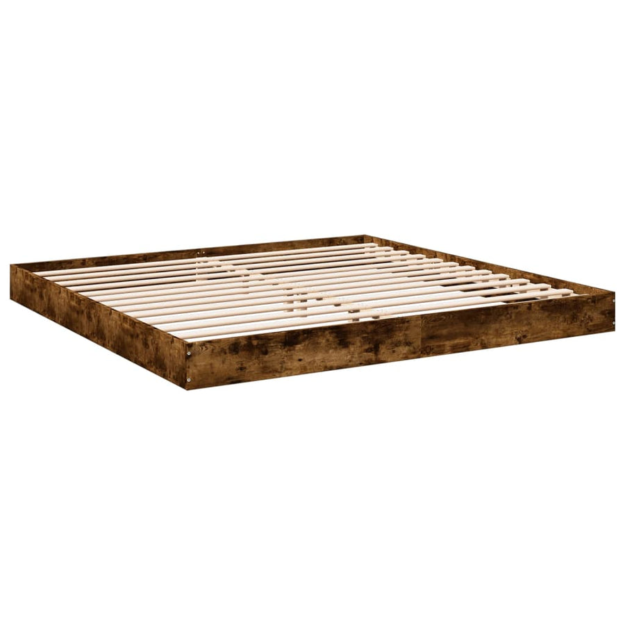 Bedframe bewerkt hout gerookt eikenkleurig 180x200 cm