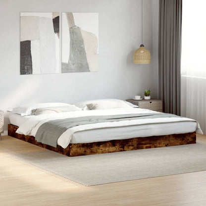 Bedframe bewerkt hout gerookt eikenkleurig 180x200 cm